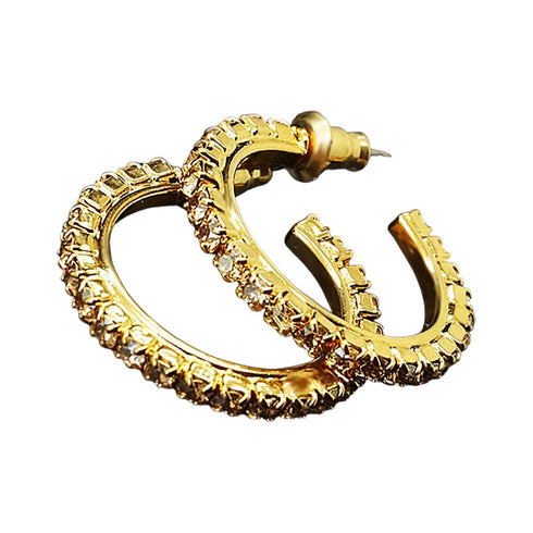 Серьги "Mīlestības Dāvana (Golden Shadow)" с кристаллами Swarovski™